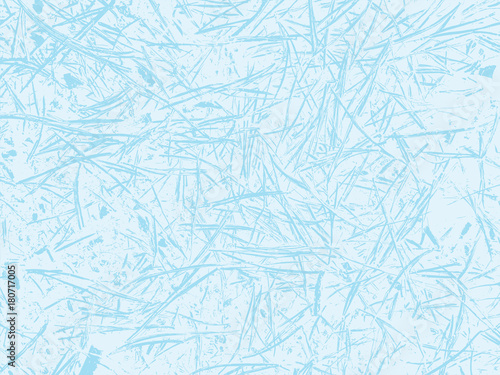 Winter frosted glass abstract background. Frozen window realistic texture. Snow backdrop. Vector illustration.