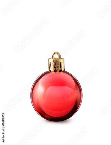 Christmas ball red decoration classic glossy basic.
