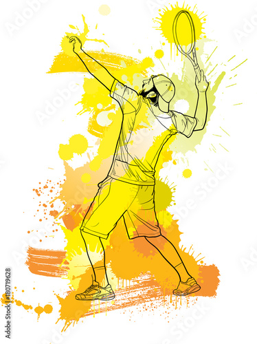 Tennis player with a racket 