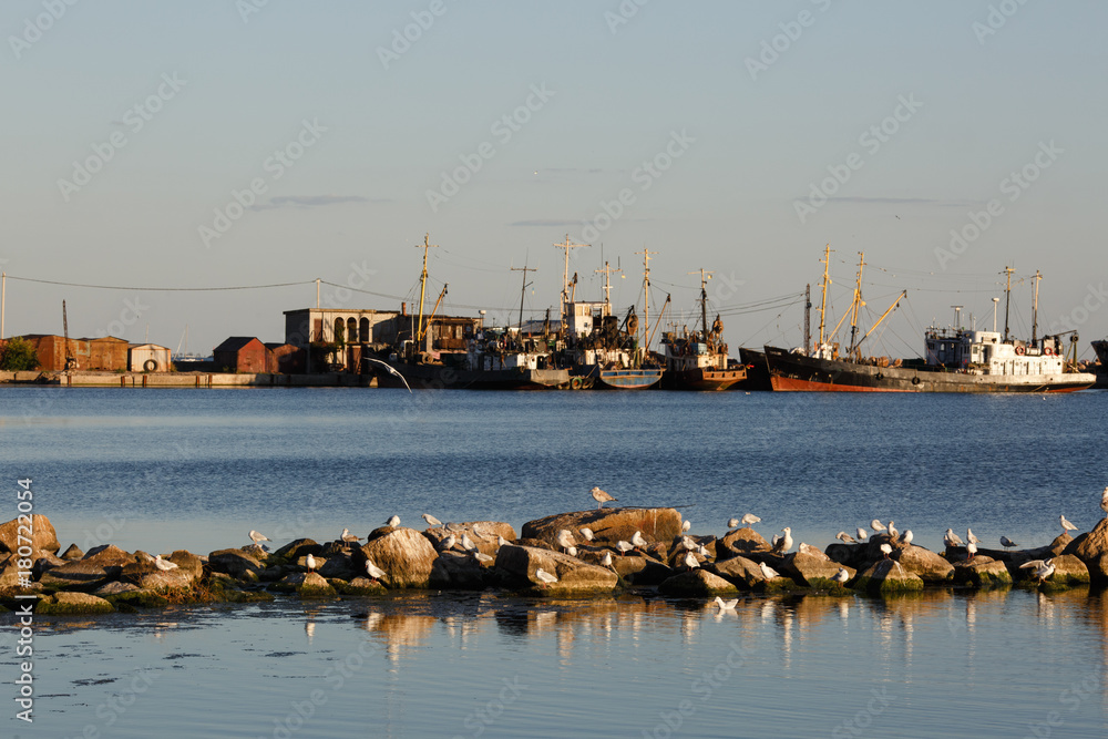 View to the port of Berdyansk