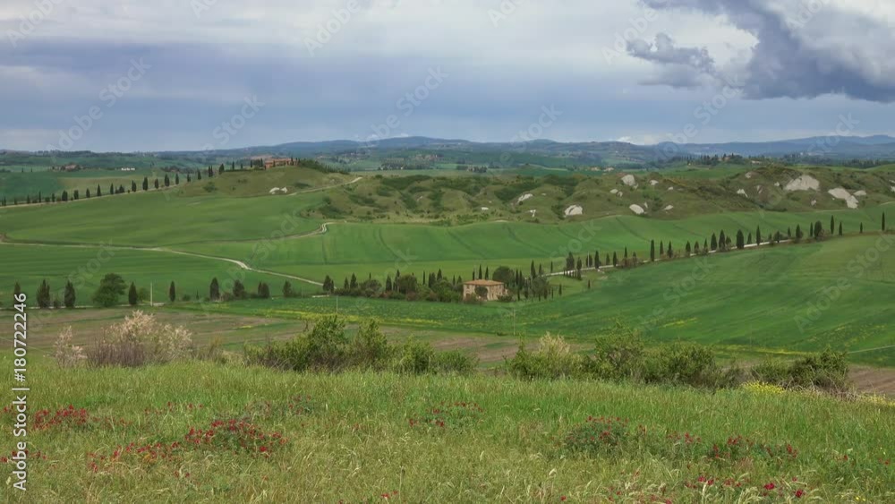 Tuscany panorama with farmland hill fields in Italy, Europe, 4k
Tuscany panorama with farmland hill fields in Italy, Europe, 4k