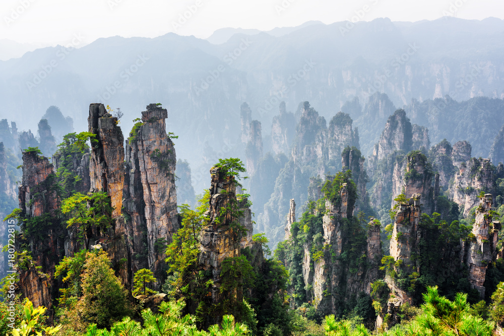 Amazing view of quartz sandstone pillars (Avatar Mountains)