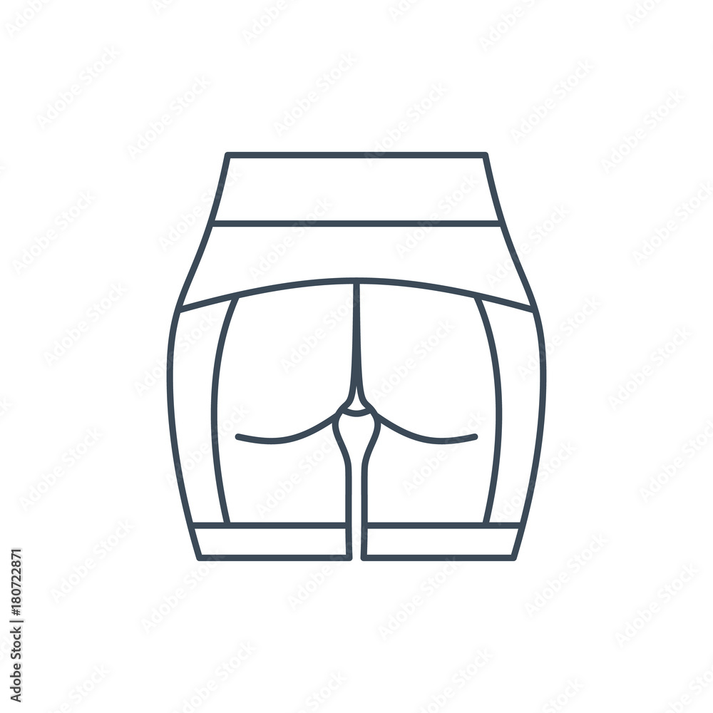 The linear icon buttocks with stockings