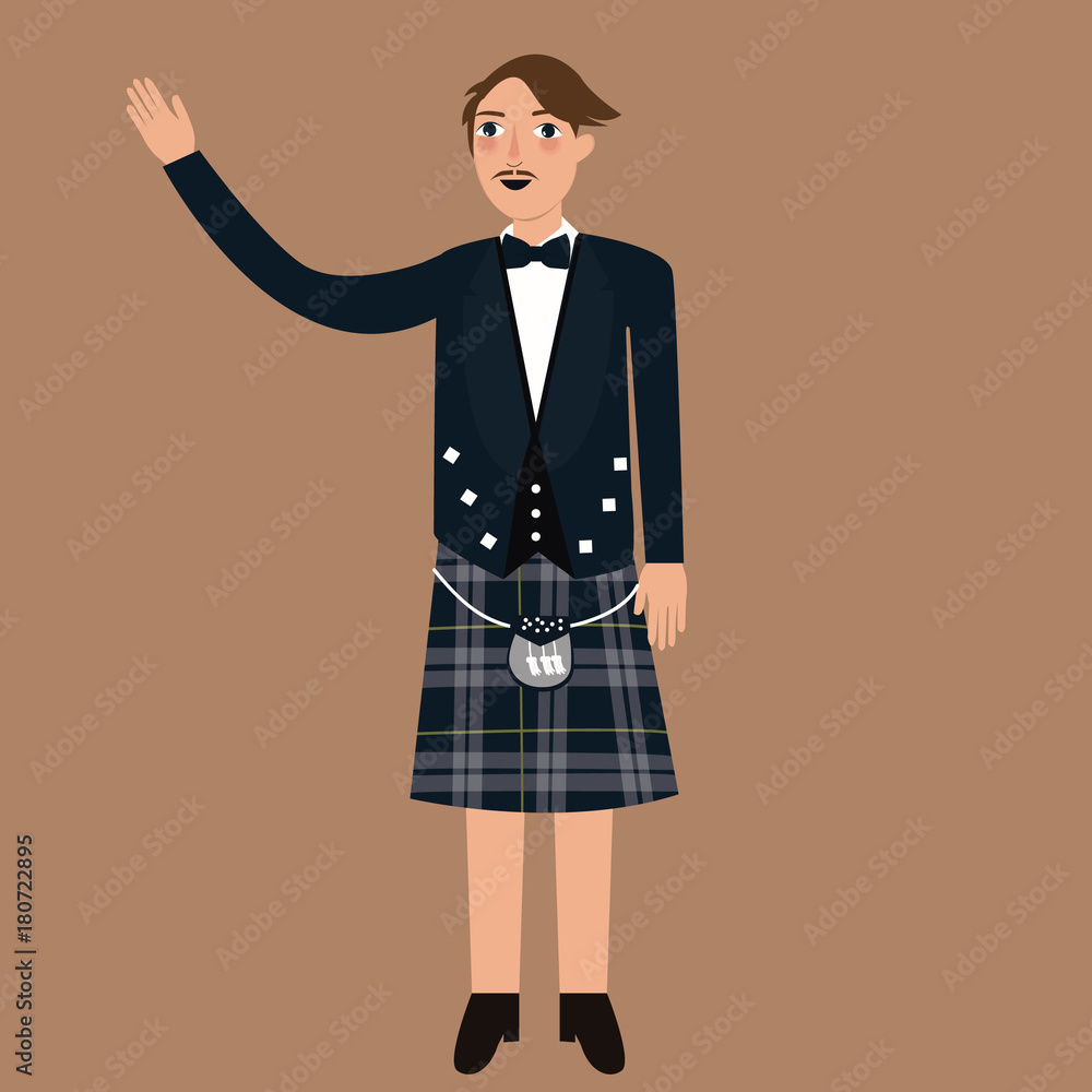 Scottish traditions concept with person wearing kilt