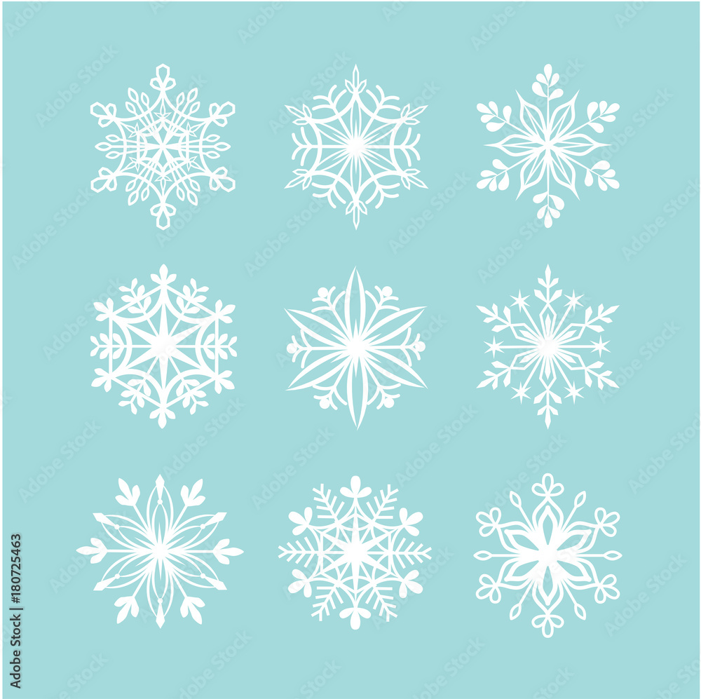 Vector set of snowflakes Vector set of snowflakes