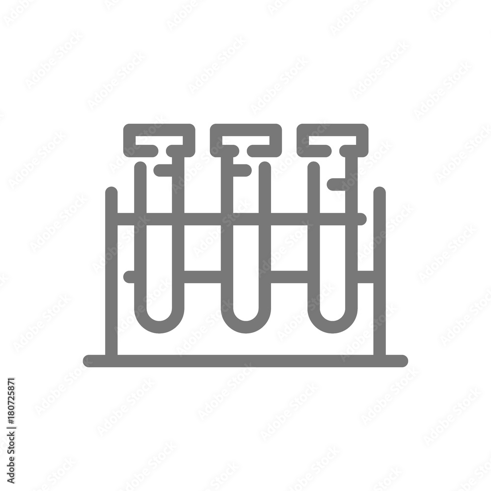Simple test tube and flask line icon. Symbol and sign vector illustration design. Isolated on white background Simple test tube and flask line icon. Symbol and sign vector illustration design. Isolated on white background