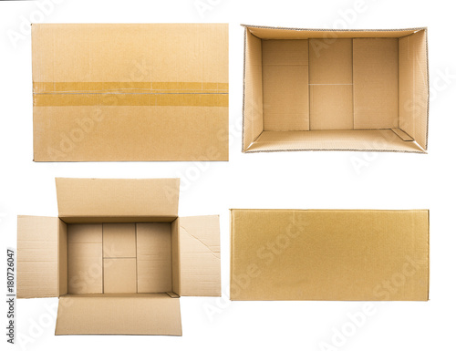 Cardboard box mockup set