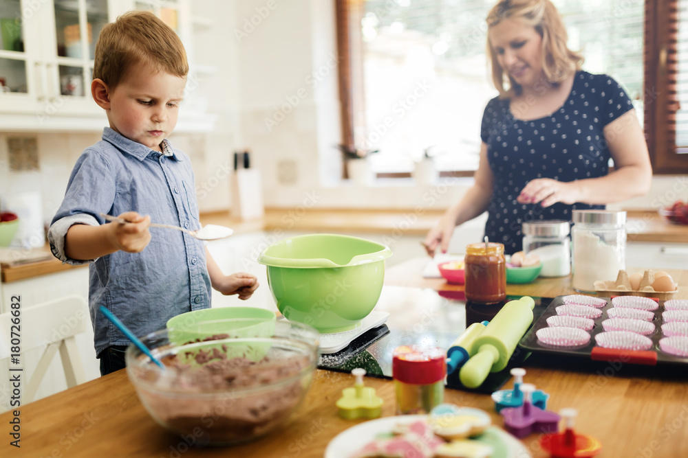 Cute child learning to become a chef Cute child learning to become a chef