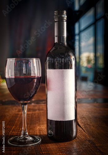 Wine Bottle with Blank Label