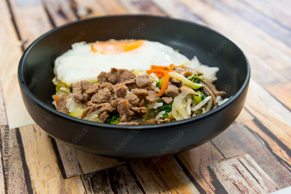 Handmade Korean bibimbap ready to eat Handmade Korean bibimbap ready to eat