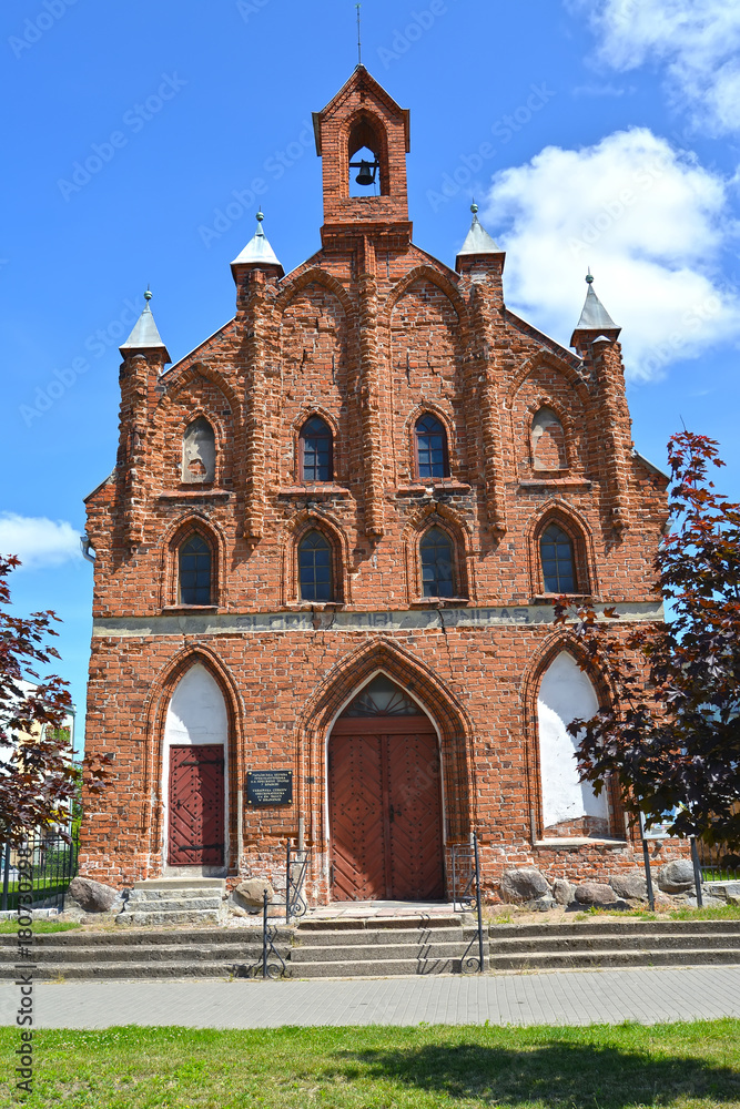 BRANIEWO, POLAND. Facade of the Ukrainian Greco-catholic church of the Blessed Trinity