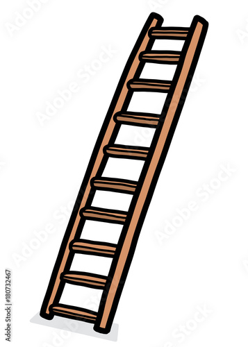 long ladder / cartoon vector and illustration, hand drawn style, isolated on white background.