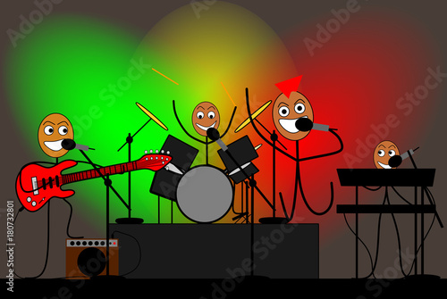 Strichmännchen geben ein Konzert
