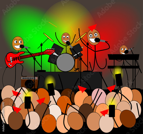 Strichmännchen geben ein Konzert