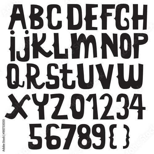 doodle font vintage style collection