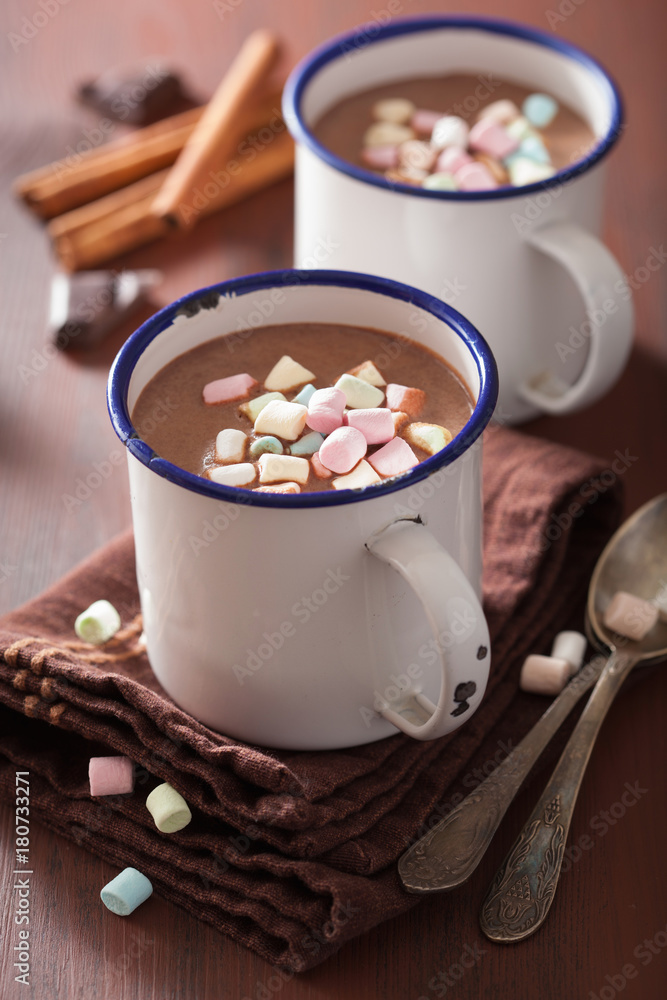 hot chocolate with mini marshmallows cinnamon winter drink hot chocolate with mini marshmallows cinnamon winter drink