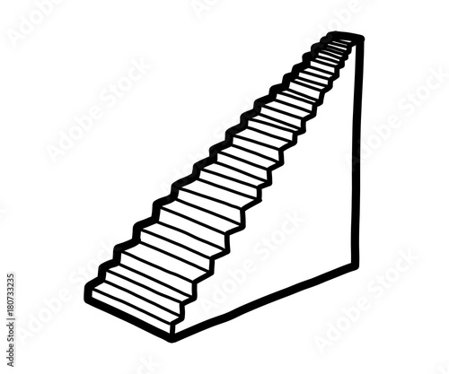 stairs / cartoon vector and illustration, black and white, hand drawn, sketch style, isolated on white background.