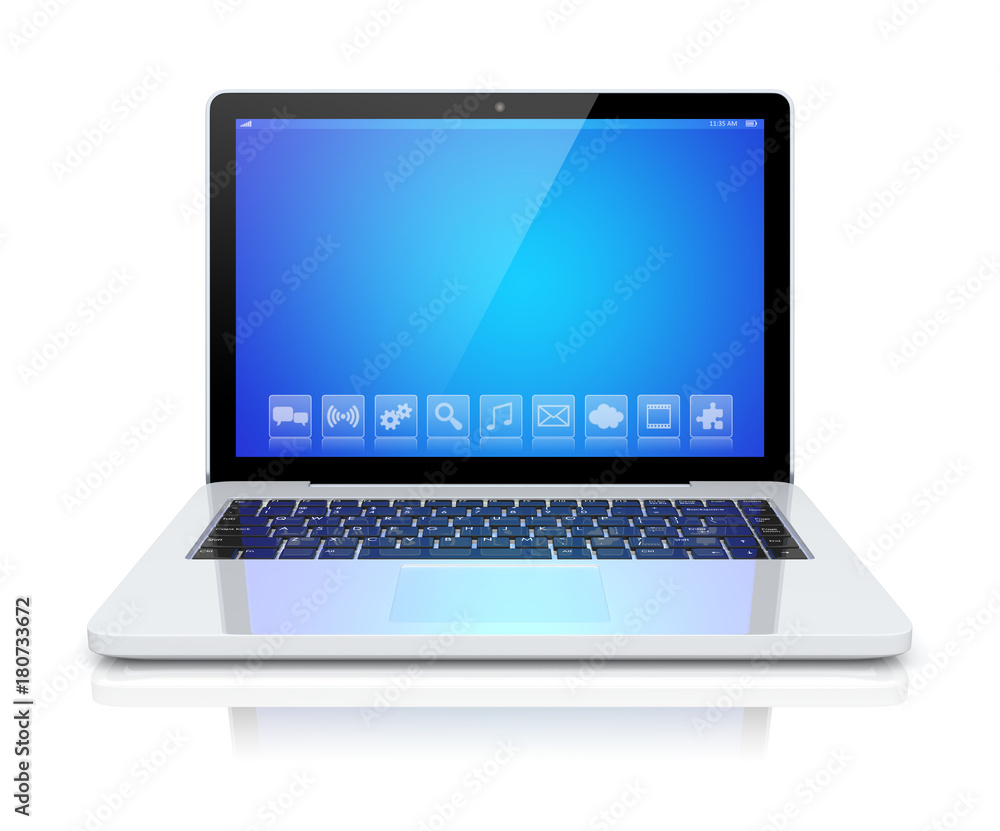 Laptop on a white Laptop on a white