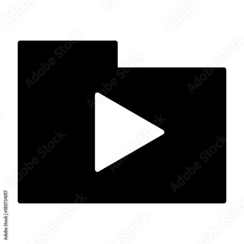 Free Download Folder with play button silhouette icon. Vector pictogram - GFXLoad