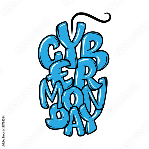 Cy ber Monday Sale label. Promotional banner template with lettering composition