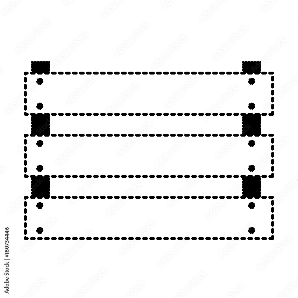 wooden basket flat in black dotted silhouette wooden basket flat in black dotted silhouette