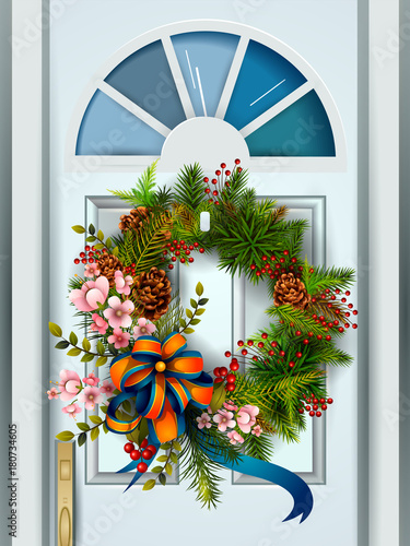 Decoration for Happy New Year and Merry Christmas greeting