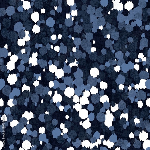 Sashiko seamless indigo dye pattern with traditional white Japanese embroidery