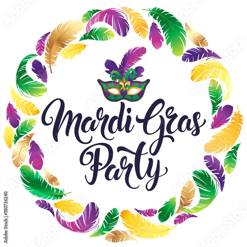 Mardi Gras mask, colorful poster, banner template. Vector illustration.