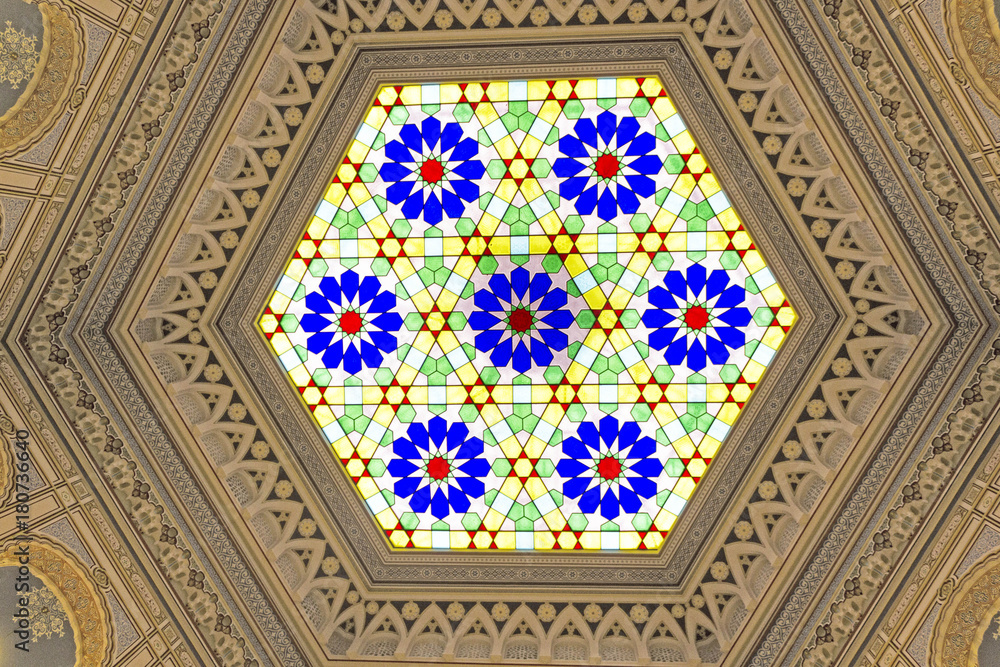 Hexagonal glass ceiling of Sarajevi City hall