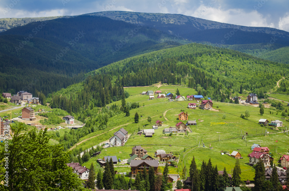 Popular ski resort Bukovel in the summer Popular ski resort Bukovel in the summer