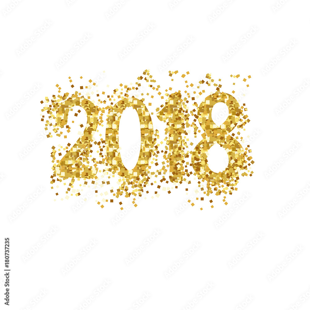 Happy New Year 2018 Greeting Card with Gold Numbers. Vector Illustration. Merry Christmas Flyer Design, Brochure Cover, Happy New Year 2018 Greeting Card with Gold Numbers. Vector Illustration. Merry Christmas Flyer Design, Brochure Cover,