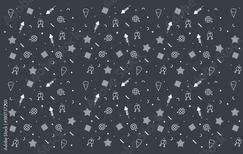 Set of Colorful New Year Doodle Texture Design