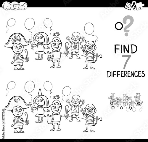 differences with kid masked ball color book
