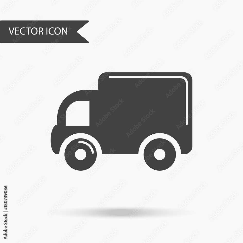 Vector illustration of an icon in the form of a truck for an application, website, business presentation, infographics on a white background Vector illustration of an icon in the form of a truck for an application, website, business presentation, infographics on a white background