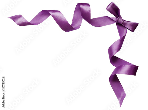 Lilac silk ribbon bow in co...