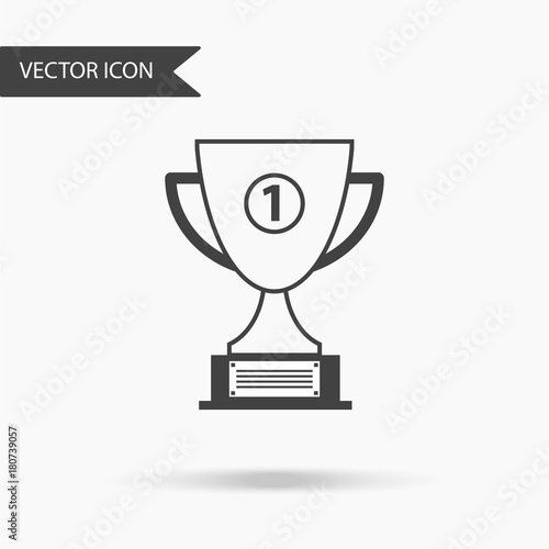 Vector illustration. Champions cup for first place. Prize to the winner. Illustration of flat icon