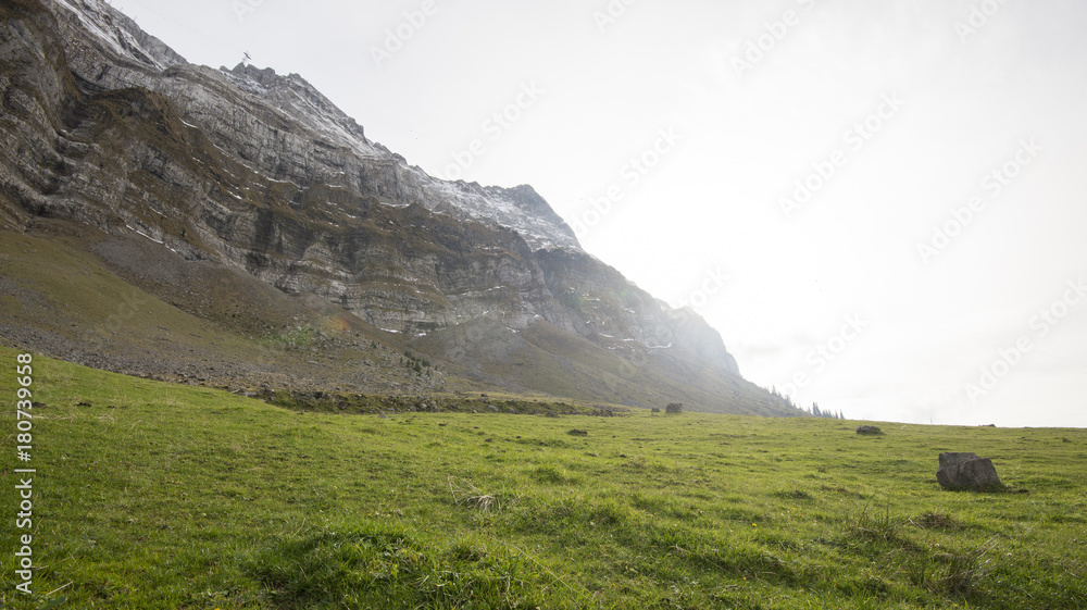 Fototapeta premium Beautiful view of valley mountain Saentis, Switzerland