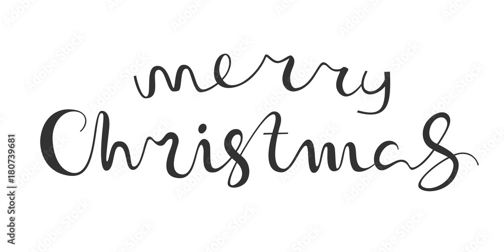 Merry Christmas vector text calligraphic lettering design