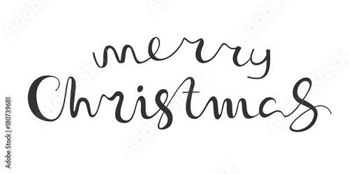 Merry Christmas vector text calligraphic lettering design