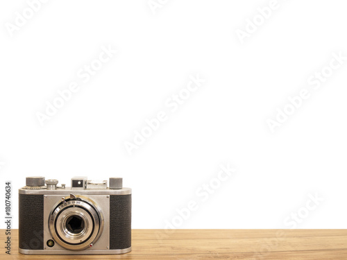 35mm film camera with white background 