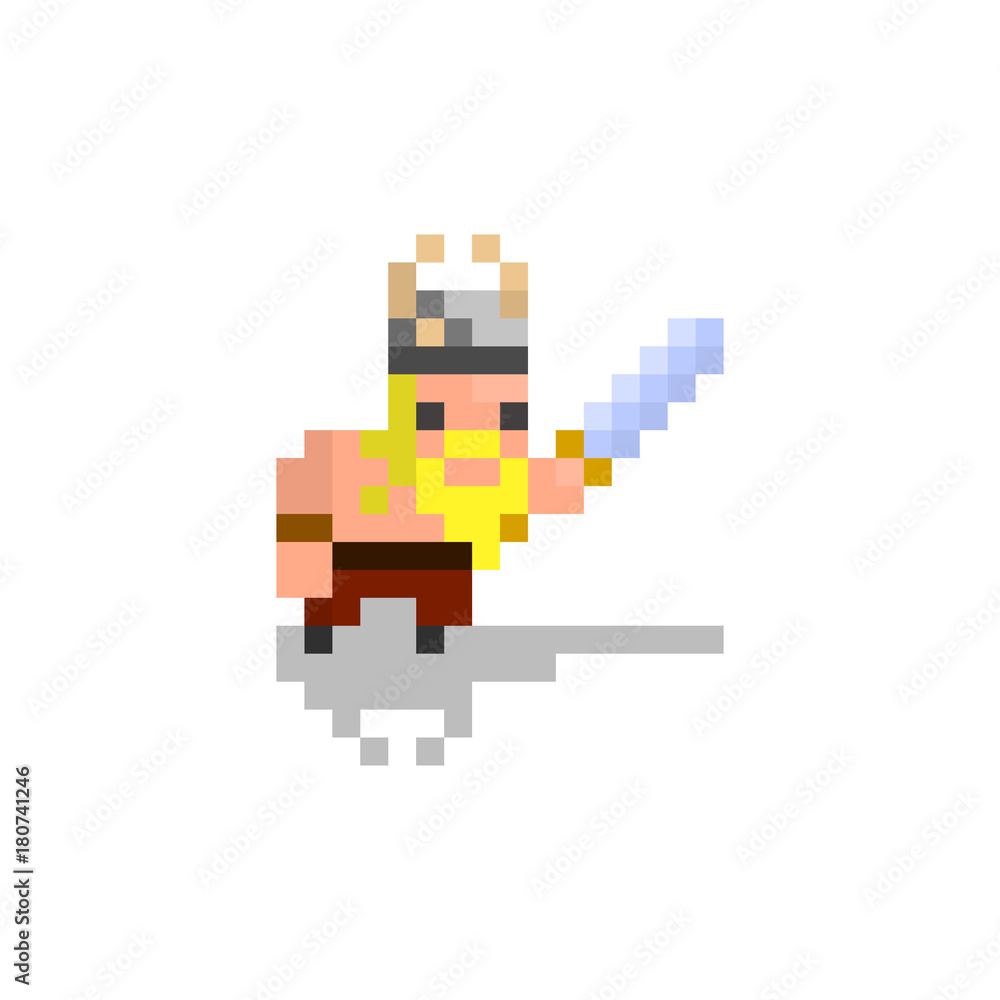 Pixel character viking for games and web sites