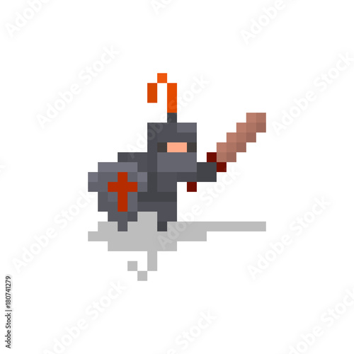 Pixel character knight for games and web sites