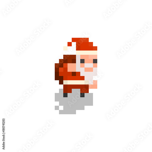 Pixel character Santa for games and applications