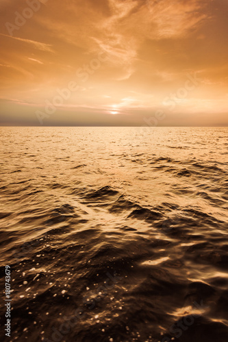 Beautiful sunset on the ocean sea