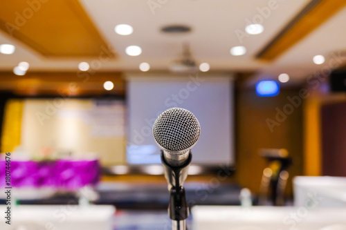 Close up of Microphone in meeting room for a seminar