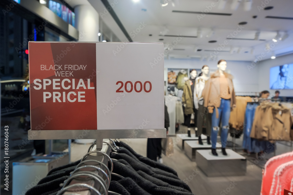 Black Friday special price lable in the shopping mall in Japan Shibuya  shopping area Stock Photo | Adobe Stock