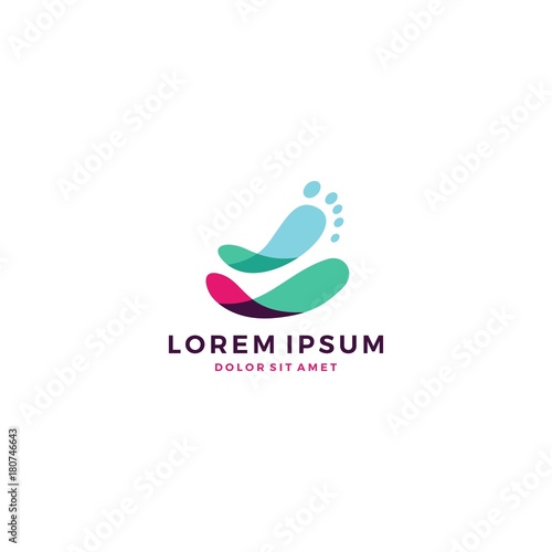 foot feet podiatric logo vector
