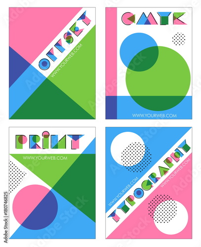 Retro offset print effect anaglyph designs