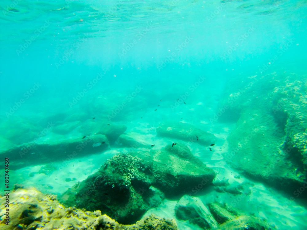 Bottom of clear blueSicilian sea