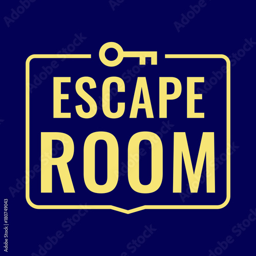 Escape room. Badge vector illustration on dark background.